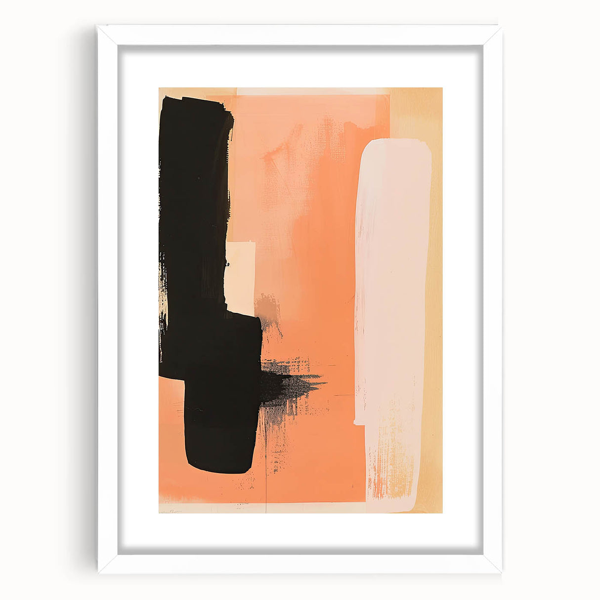 Acrylic Dining Room Artwork – Bold Black and Peach Abstract