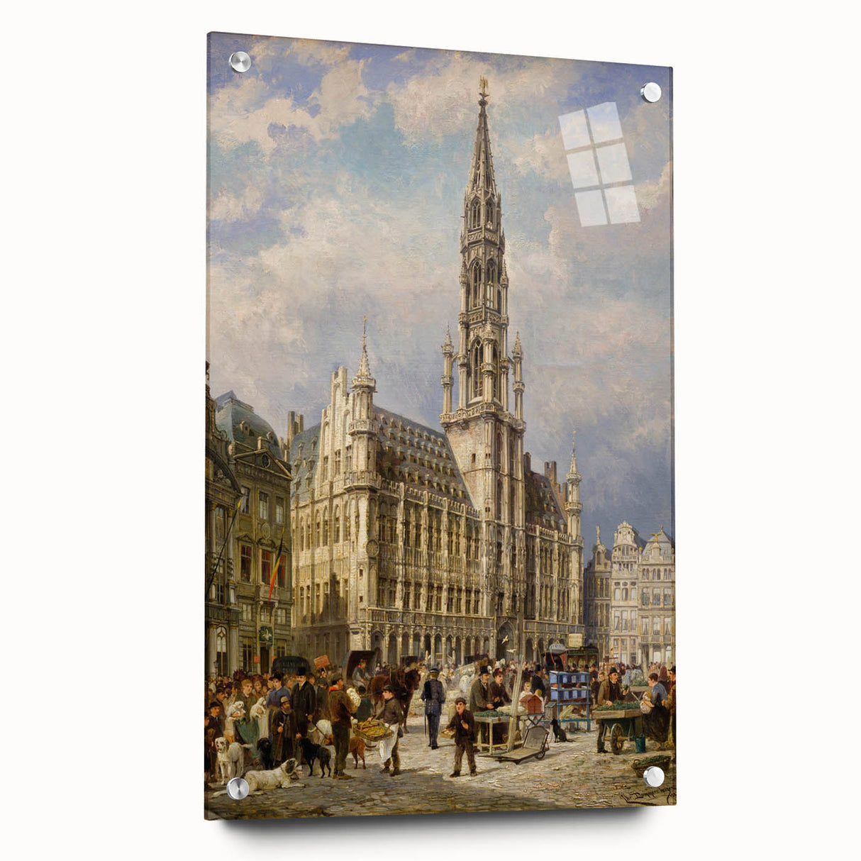 Brussels Grand Place by Christiaan Dommershuijzen - Romanticism Art