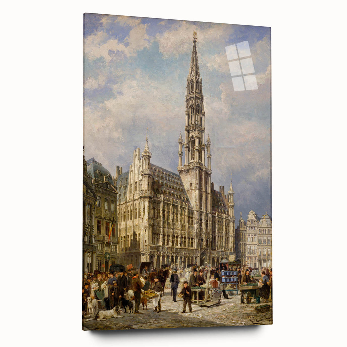 Brussels Grand Place by Christiaan Dommershuijzen - Romanticism Art