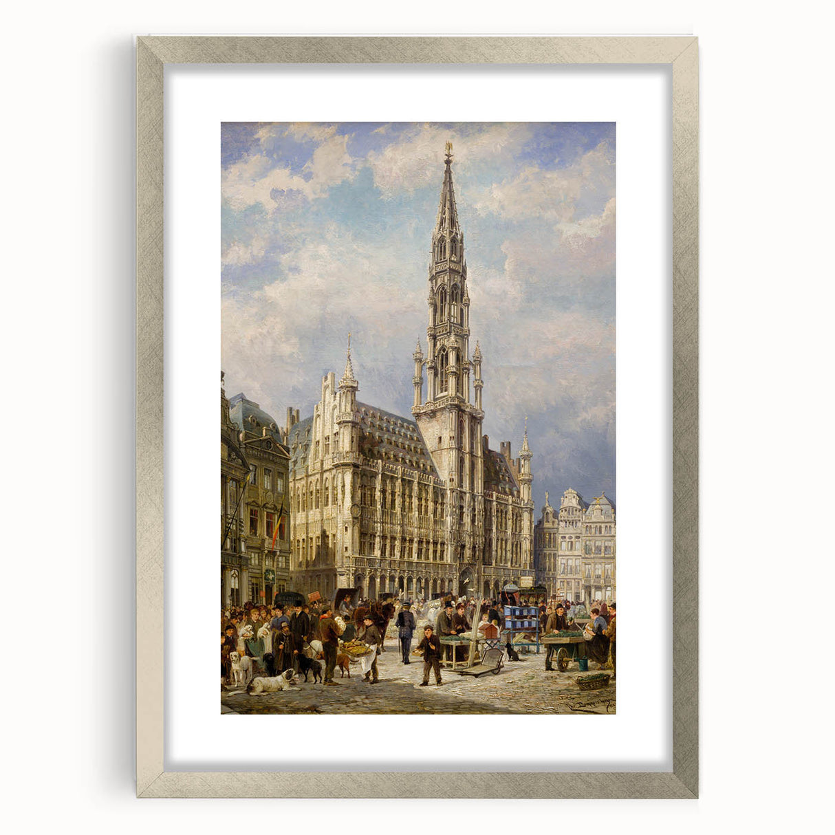 Brussels Grand Place by Christiaan Dommershuijzen - Romanticism Art
