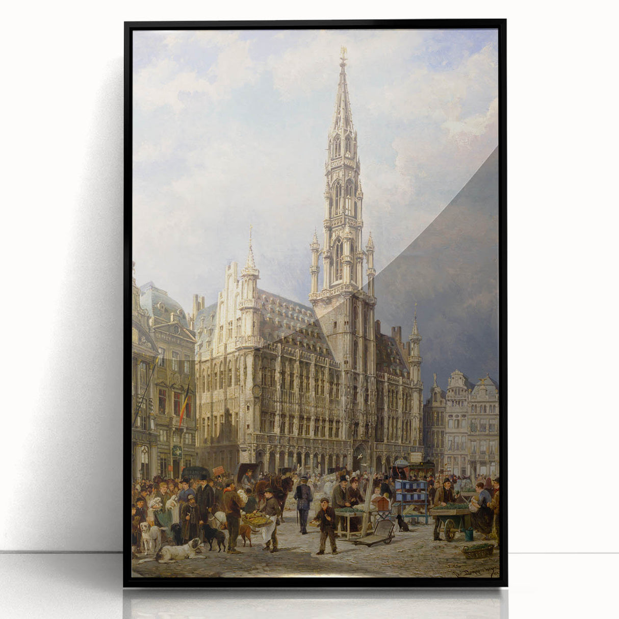Brussels Grand Place by Christiaan Dommershuijzen - Romanticism Art