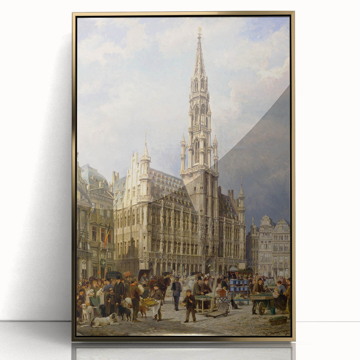Brussels Grand Place by Christiaan Dommershuijzen - Romanticism Art