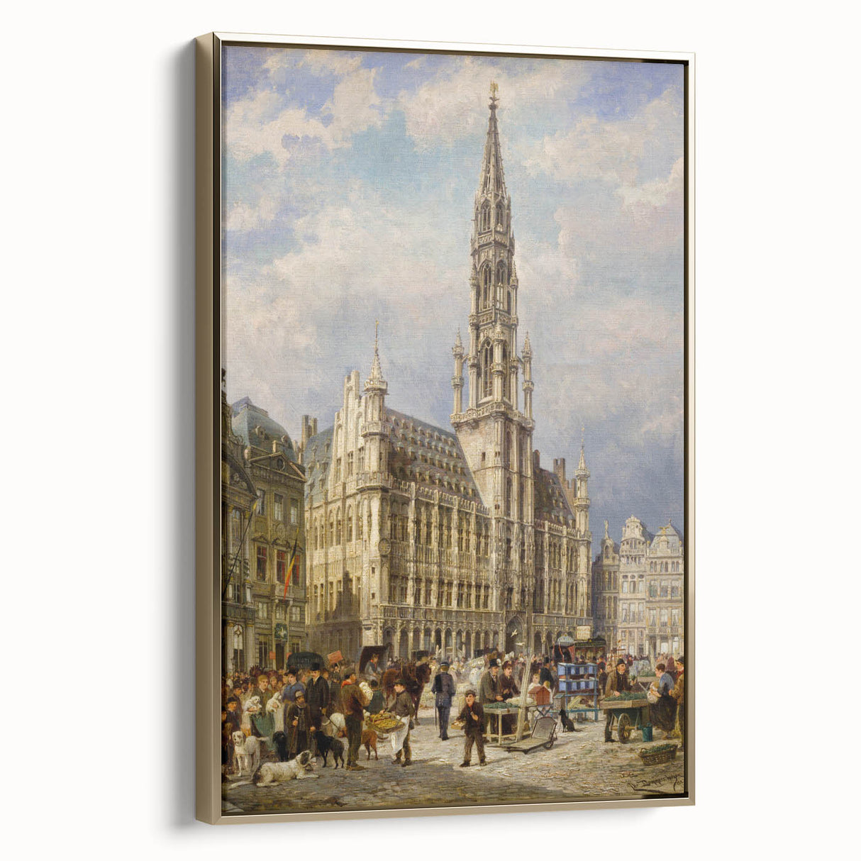 Brussels Grand Place by Christiaan Dommershuijzen - Romanticism Art