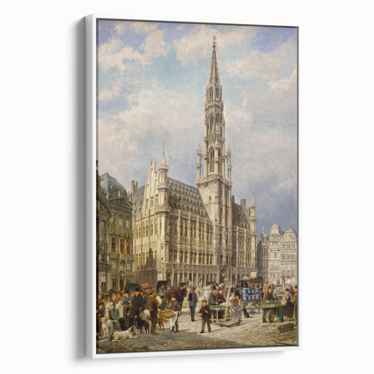 Brussels Grand Place by Christiaan Dommershuijzen - Romanticism Art