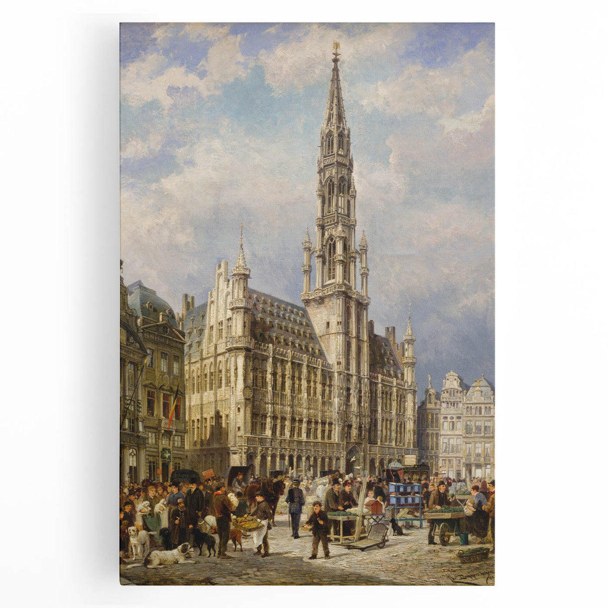 Brussels Grand Place by Christiaan Dommershuijzen - Romanticism Art