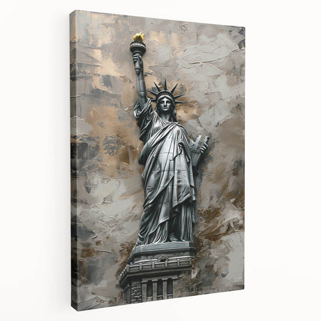 Abstract landscape wall art on stretched canvas, showcasing vibrant colors and fluid shapes, perfect for modern home decor. Side view highlights its depth and texture.