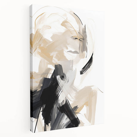 Abstract minimalist wall art on stretched canvas, showcasing soft pastel colors and geometric shapes, ideal for modern home decor in living spaces or offices.