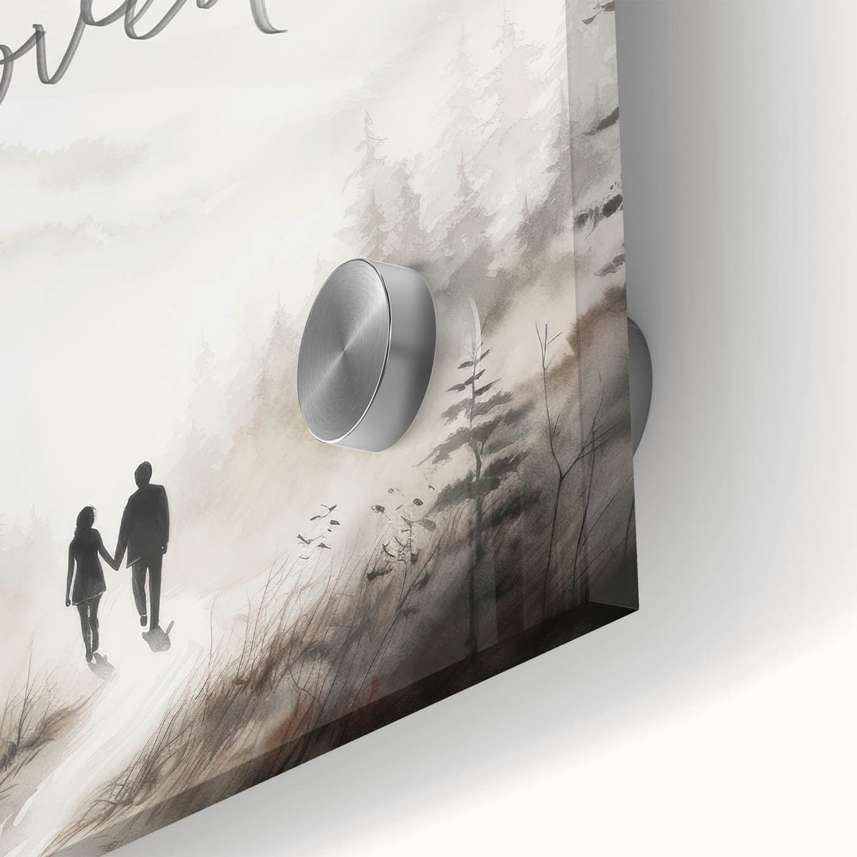 Romantic Typography Art Print - "Together They Loved" Canvas