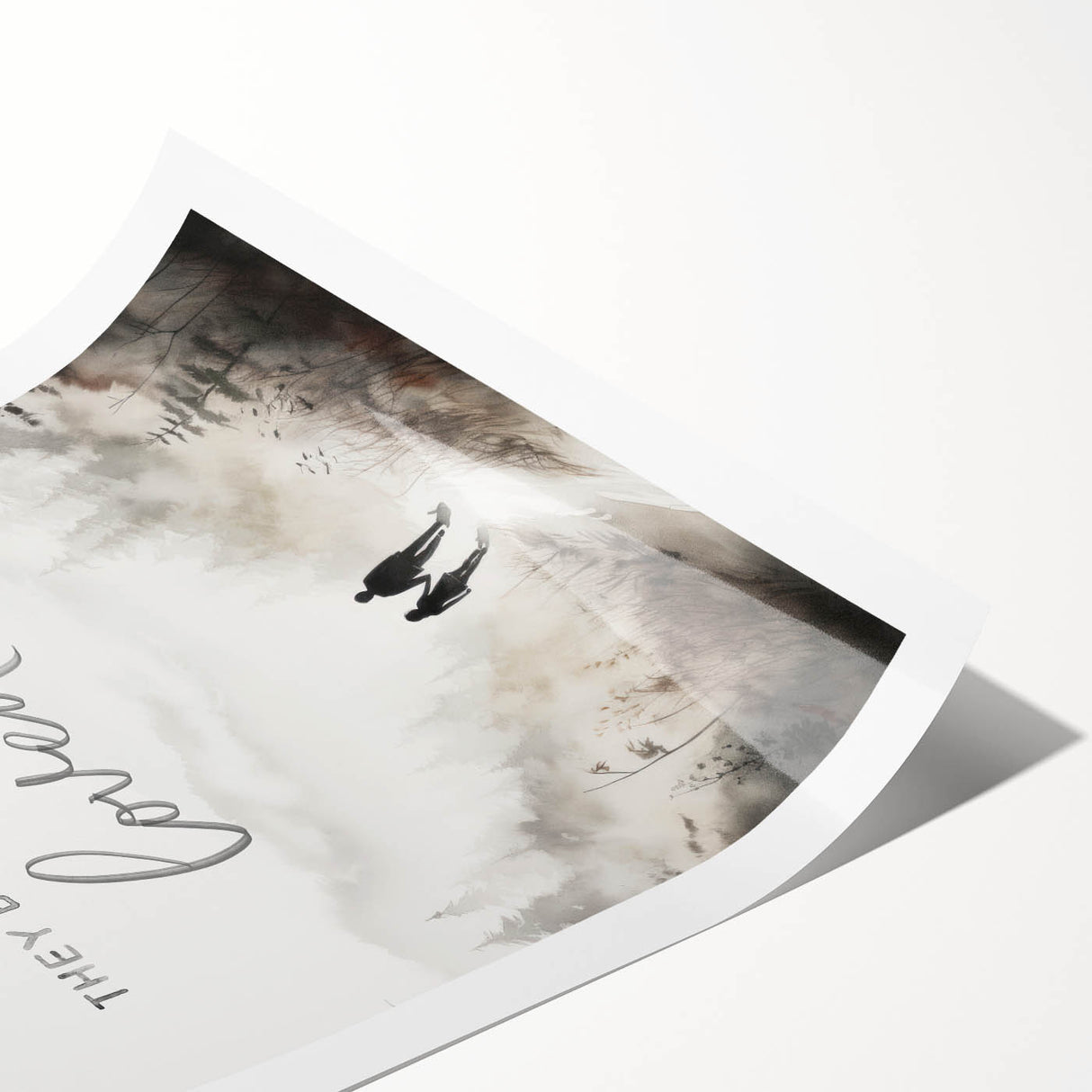 Romantic Typography Art Print - "Together They Loved" Canvas