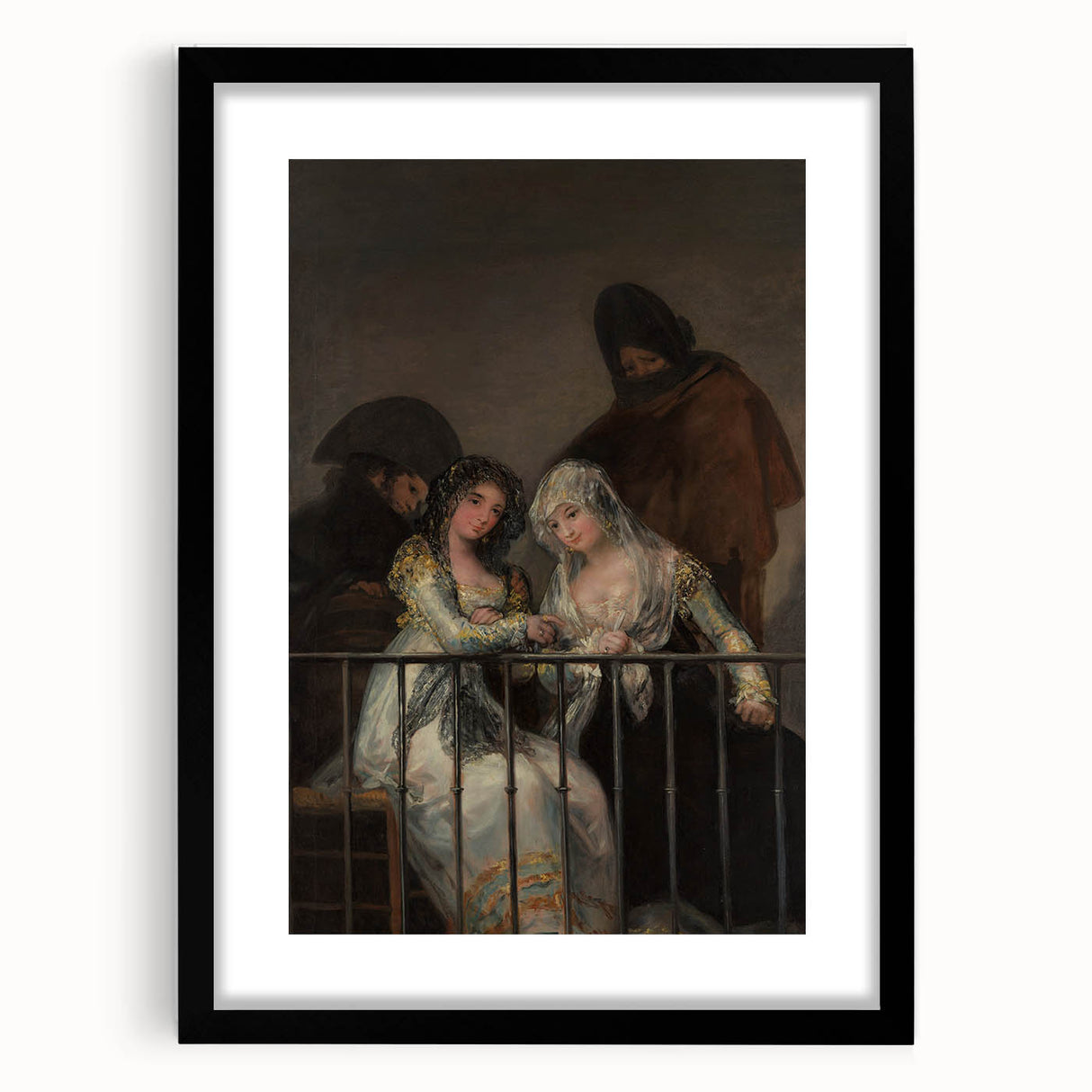 Historical Romanticism Canvas: Majas on a Balcony - Famous Romantic Art