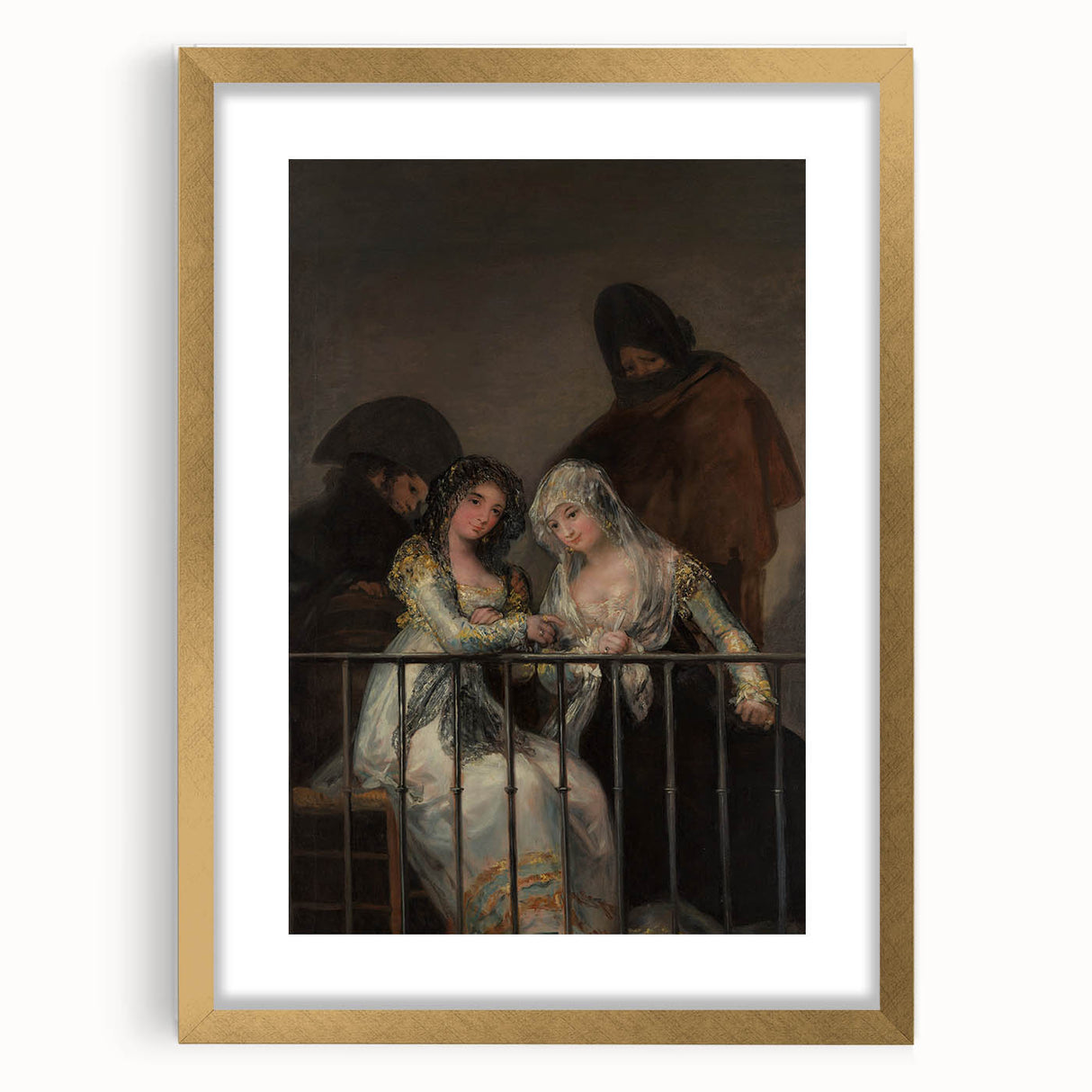 Historical Romanticism Canvas: Majas on a Balcony - Famous Romantic Art