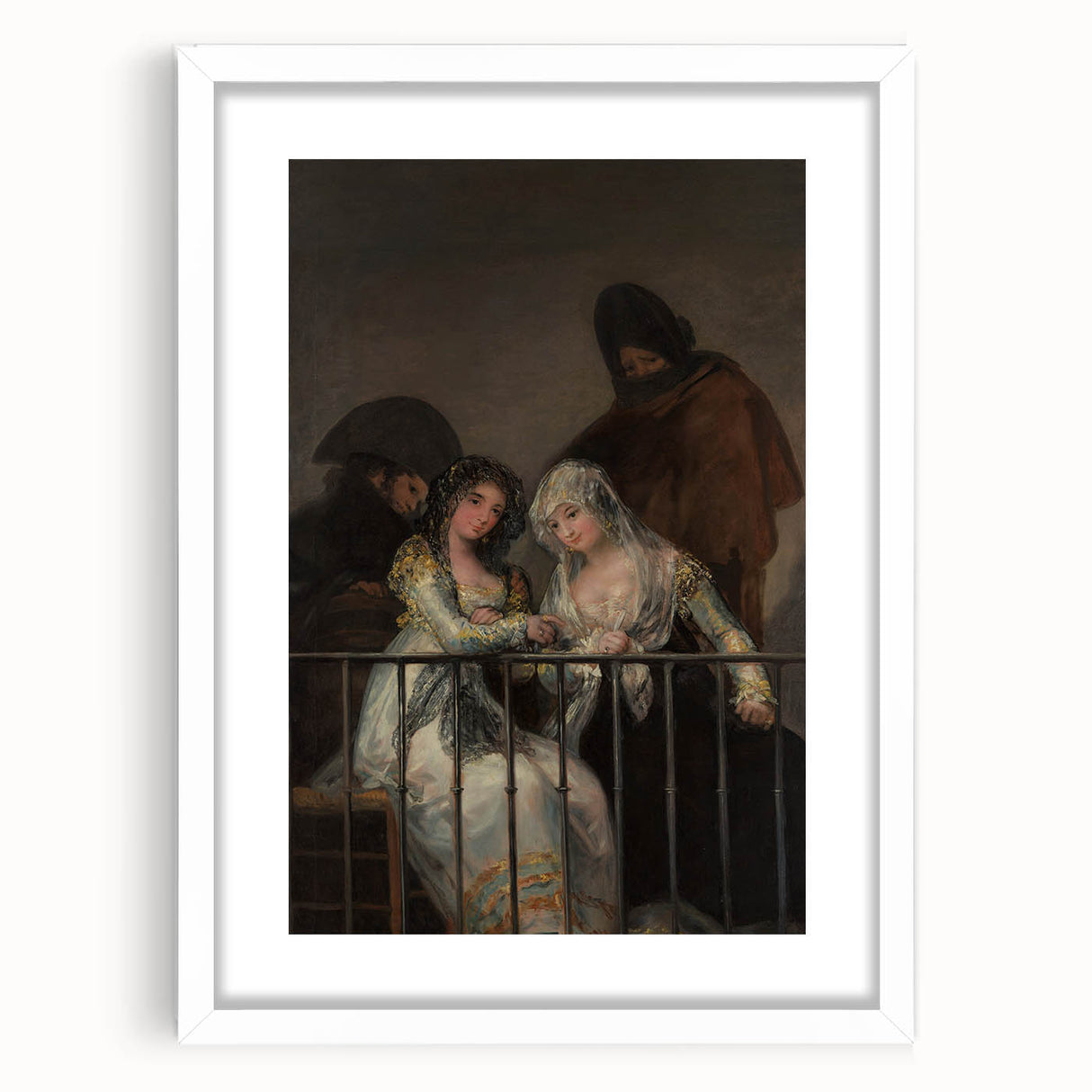 Historical Romanticism Canvas: Majas on a Balcony - Famous Romantic Art