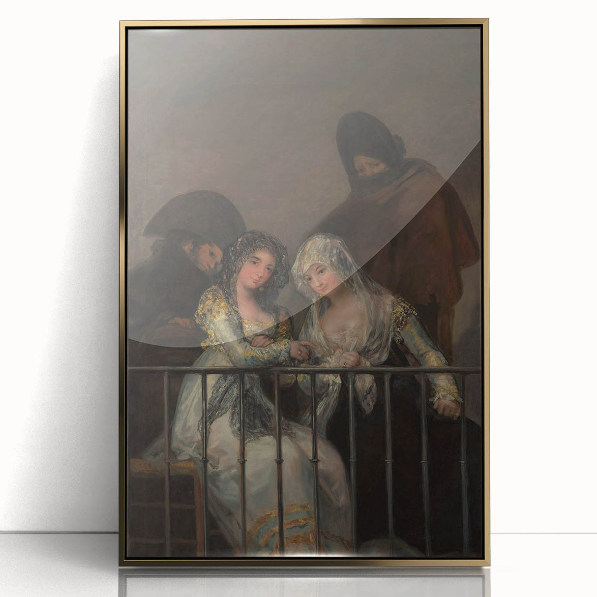 Historical Romanticism Canvas: Majas on a Balcony - Famous Romantic Art