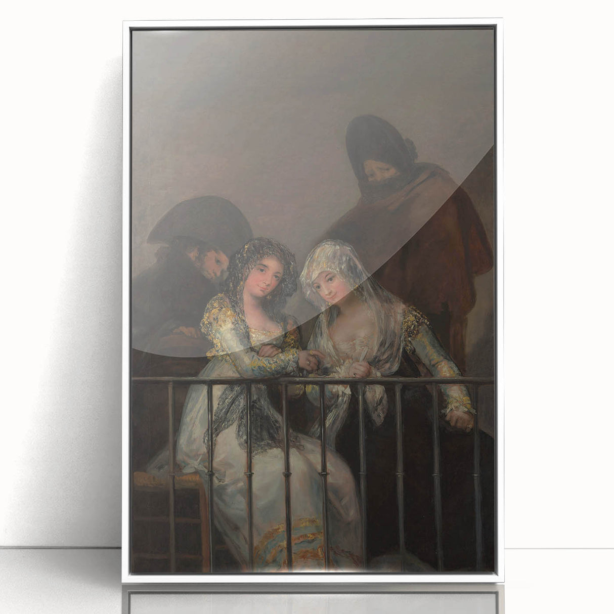 Historical Romanticism Canvas: Majas on a Balcony - Famous Romantic Art