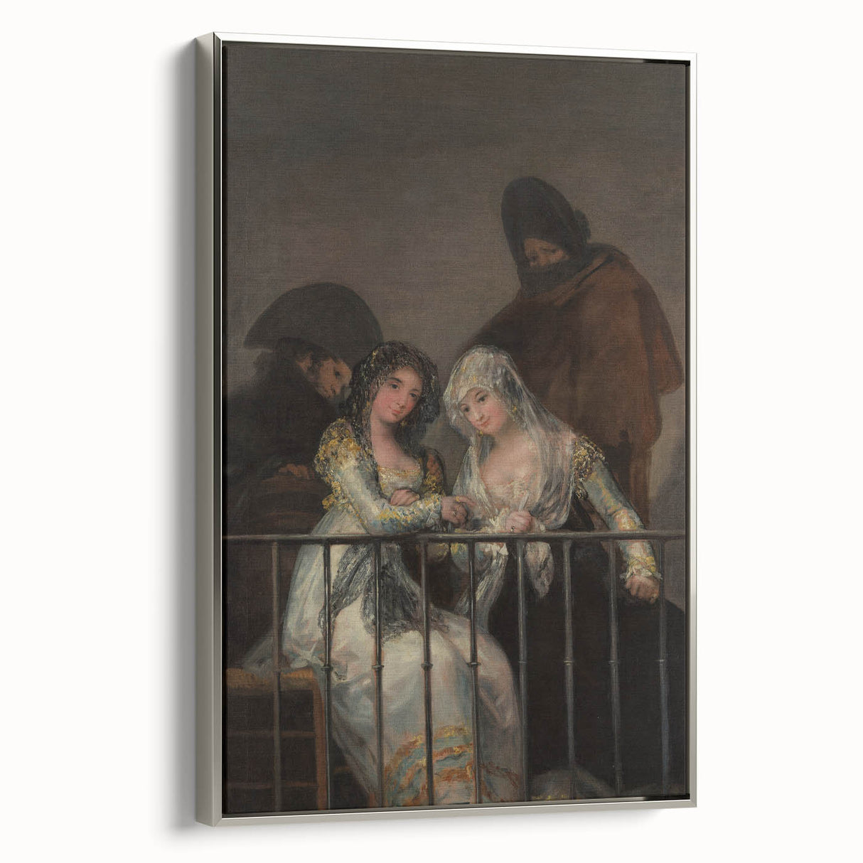 Historical Romanticism Canvas: Majas on a Balcony - Famous Romantic Art