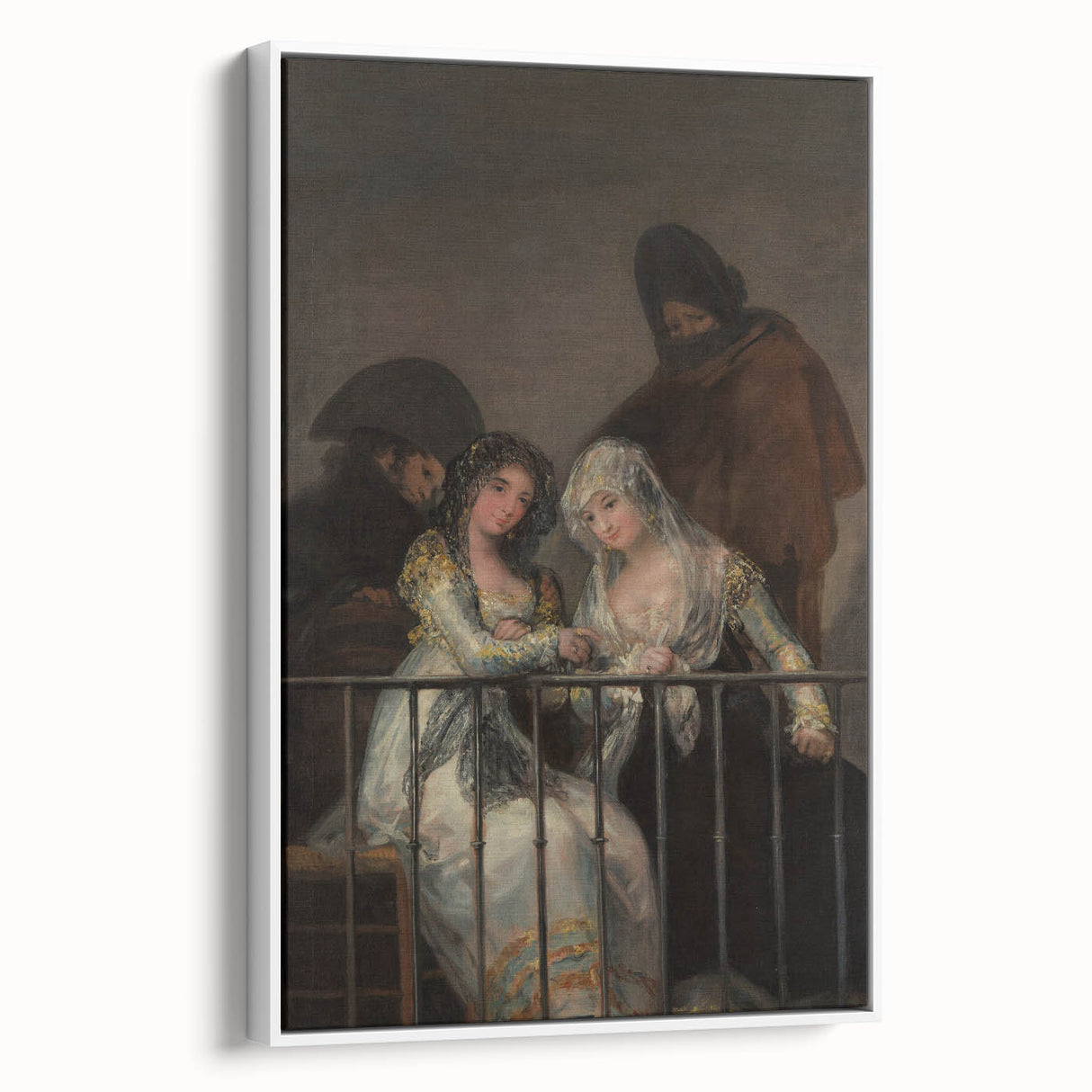 Historical Romanticism Canvas: Majas on a Balcony - Famous Romantic Art