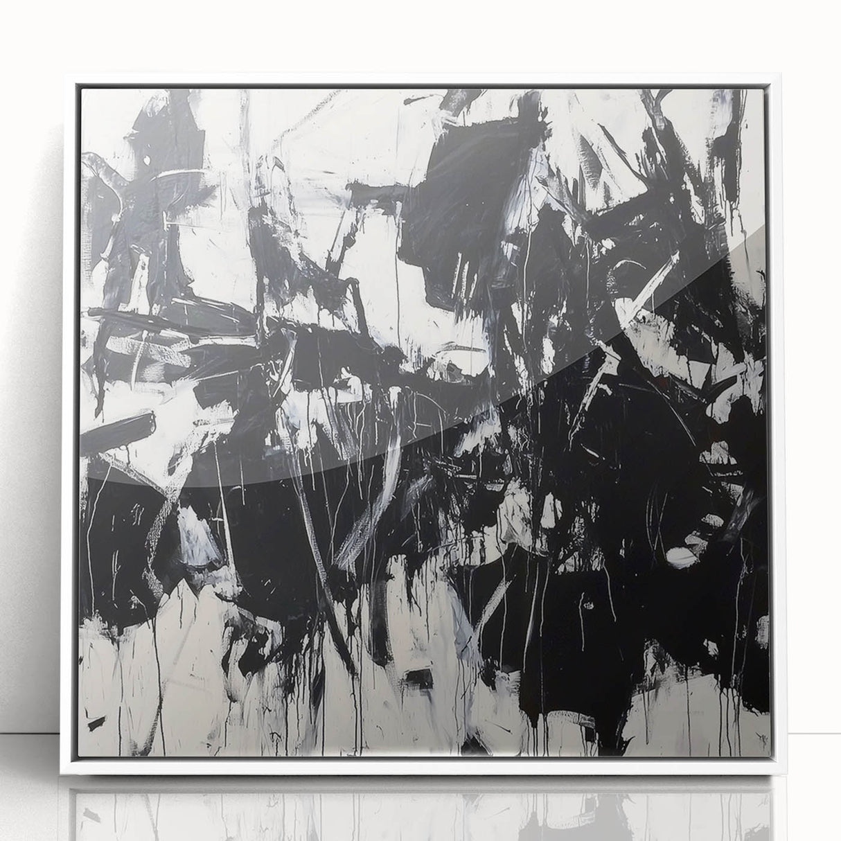 Black & White Office Wall Art - Modern Abstract Corporate Decor