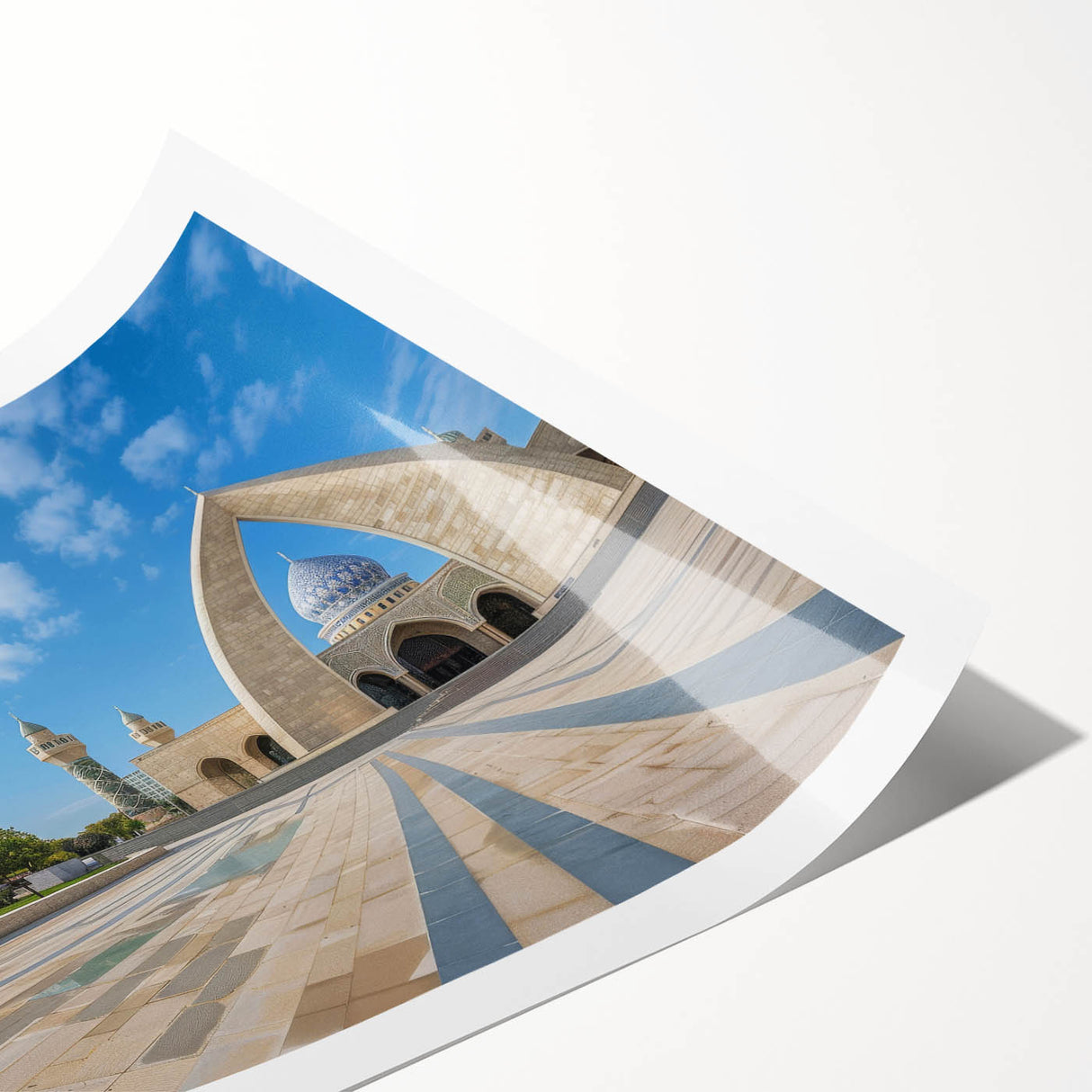 Extra large rolled print featuring line art flowers in monochrome, ideal for large living room wall decor.