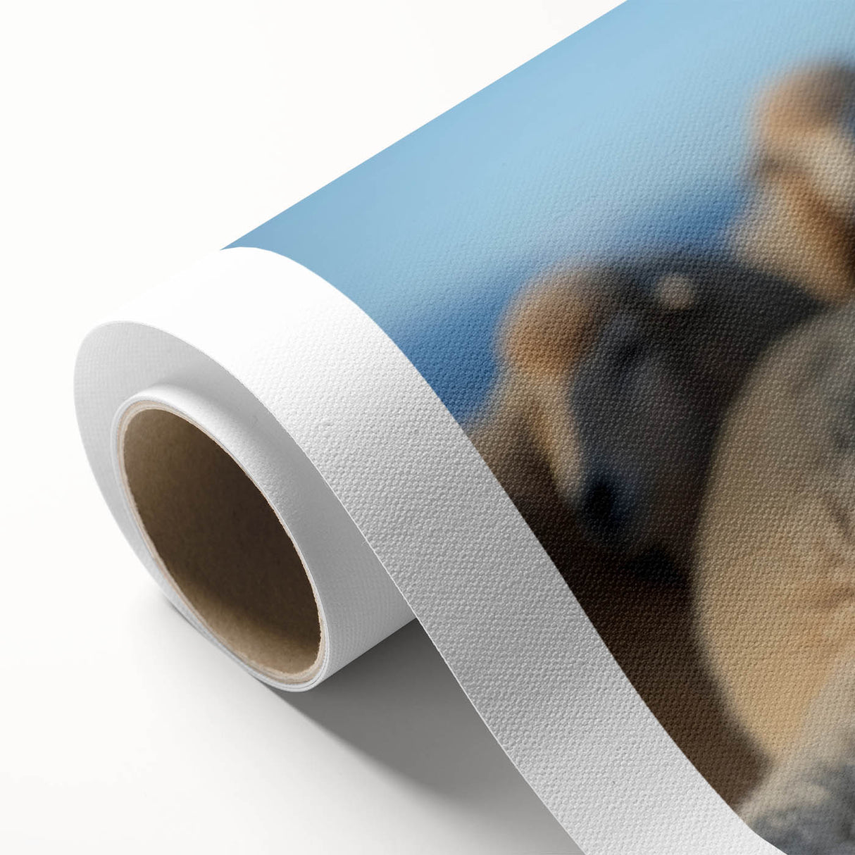 Art deco poster featuring a serene Mongolian landscape on rolled canvas, ideal for nursery wall art or dining room decor.