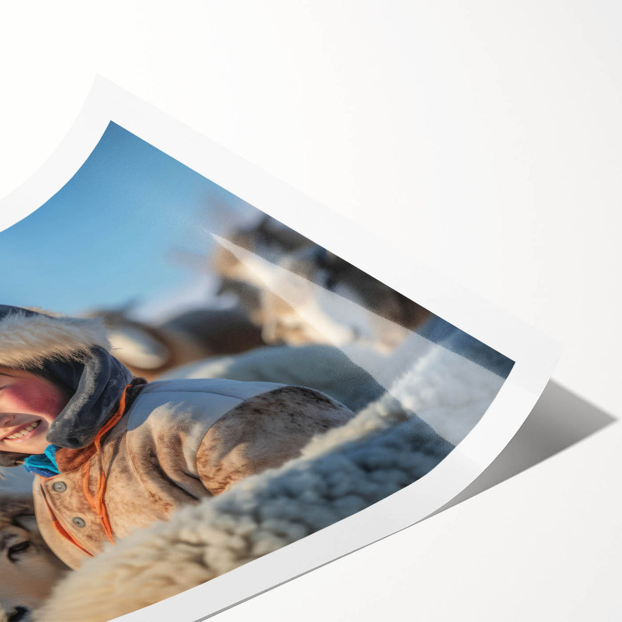 Extra large rolled print featuring line art flowers with subtle hues, ideal for large living room wall art.