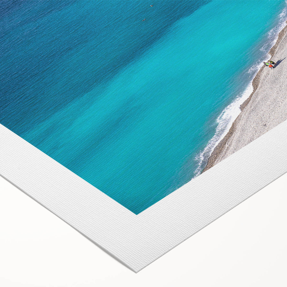 Art deco poster featuring a serene south France landscape in muted earth tones on rolled canvas.