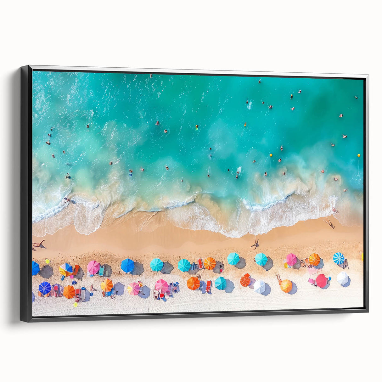 Black and white framed canvas depicting a vintage Cancun landscape, ideal for bedroom wall art.