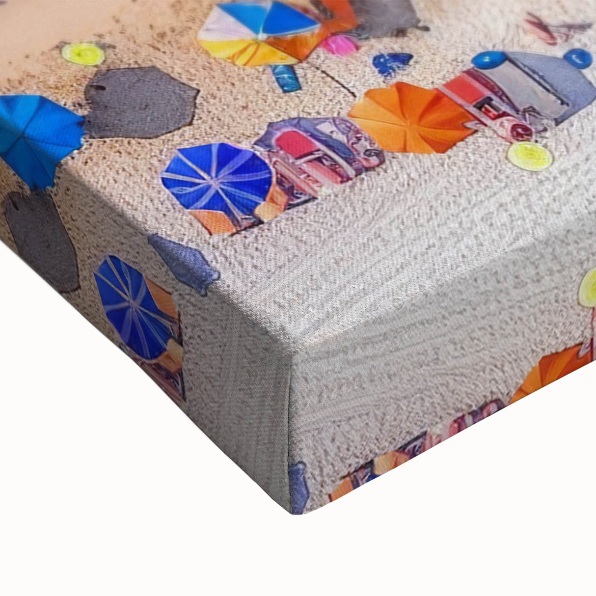 Black and white landscape art painting of Cancun on a large stretched canvas, suitable for bedroom wall decor.