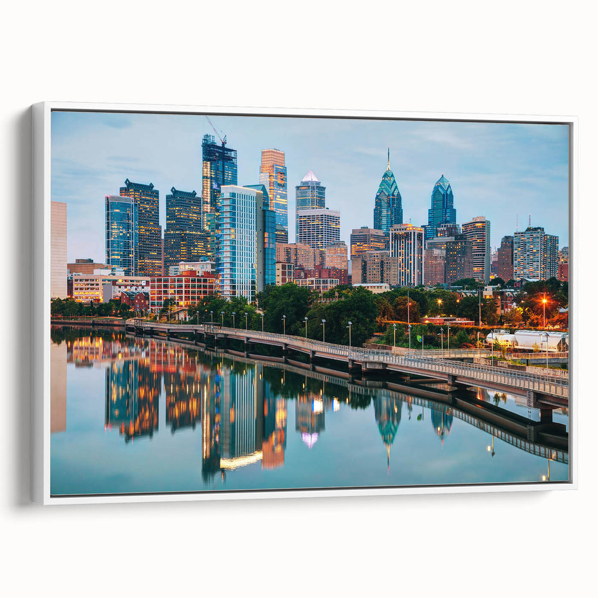 Vintage poster art of Pennsylvania scenery on framed canvas, featuring colorful art in extra large size.