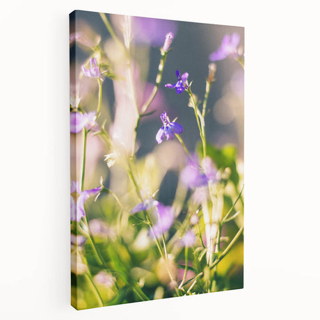 Spring-themed abstract art on stretched canvas, featuring soft green and pink hues, ideal for kitchen wall art.