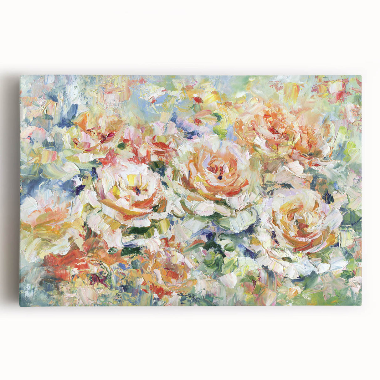 Vibrant abstract floral canvas artwork showcasing a colorful design with intricate patterns, ideal for enhancing home decor and artistic expression. Perfect for modern interiors.