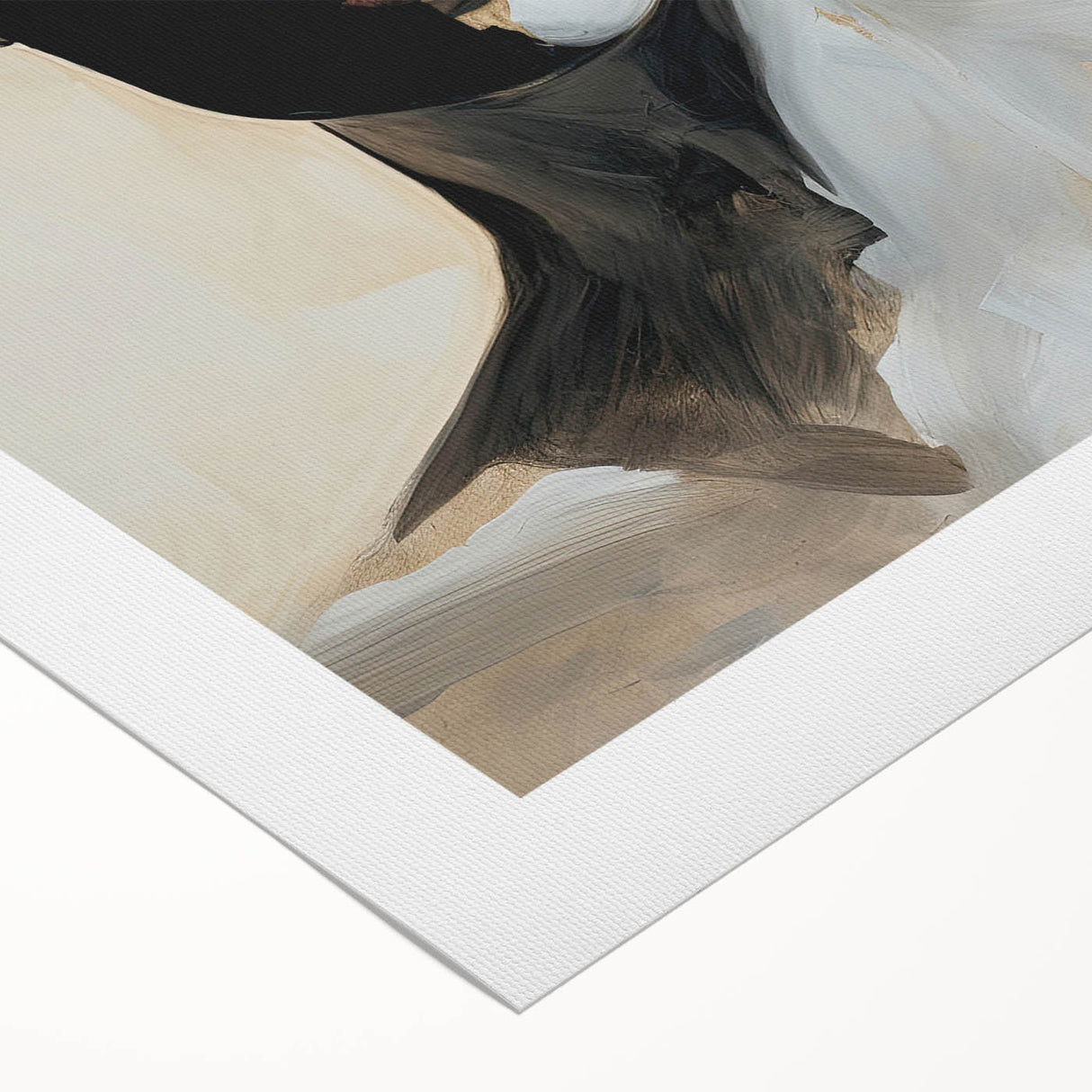 Abstract minimalist wall art on rolled canvas, showcasing soft pastel colors and geometric shapes, ideal for modern home decor and artistic expression.