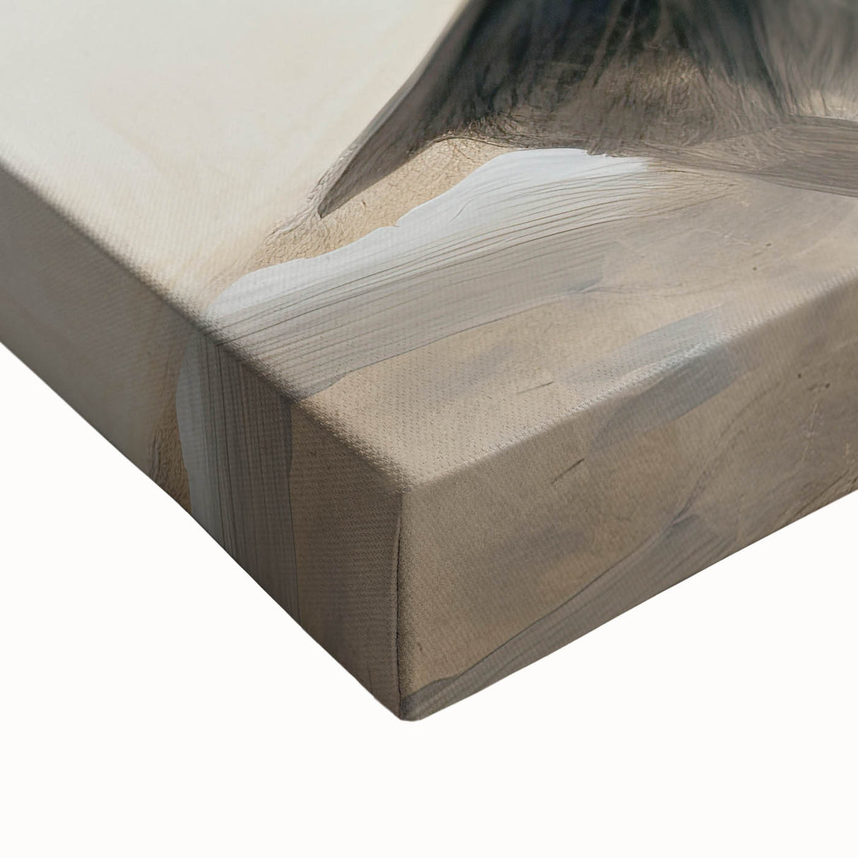 Close-up of a stretched canvas featuring vibrant abstract minimalist wall art design, showcasing bold colors and geometric shapes, perfect for modern decor.