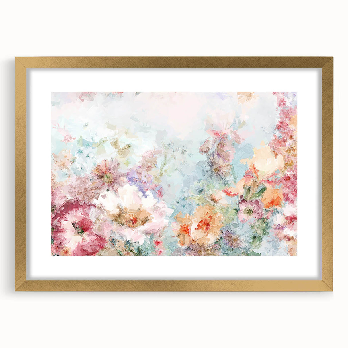 Abstract floral frame art in a gold finish, showcasing intricate designs and textures. Ideal for modern decor, adding elegance to any room's aesthetic.