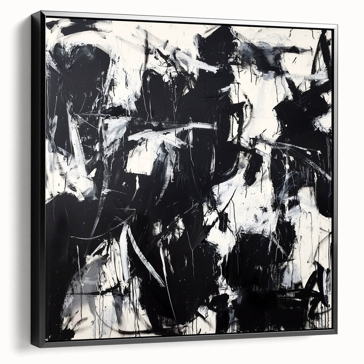 Modern Black & White Office Wall Art - Abstract Corporate Decor