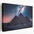 Large stretched canvas of an Egyptian landscape in muted earth tones, ideal for kitchen wall art.