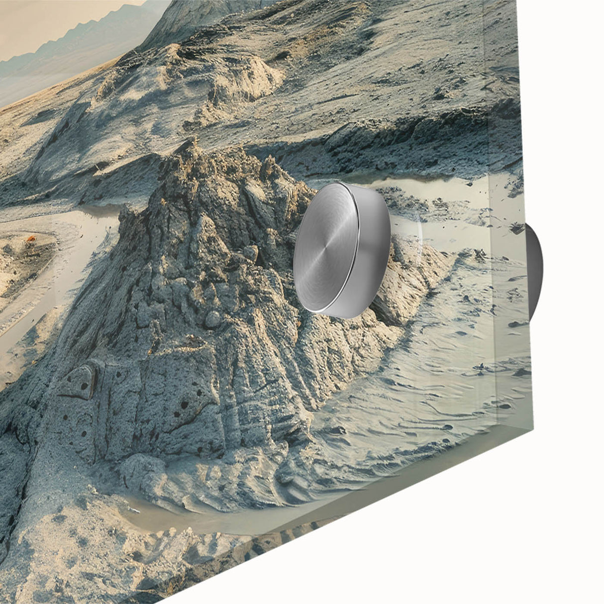 Large abstract wall art on acrylic glass featuring a mid-century modernist style, ideal for dining room art.