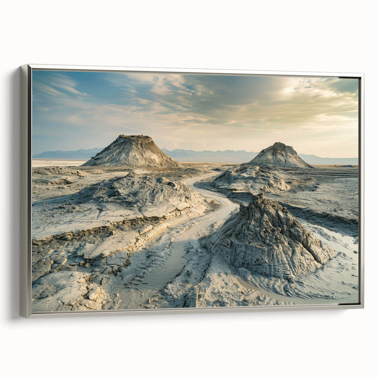 Landscape art painting of a scenic Azerbaijani view, with vibrant colors on a framed canvas.