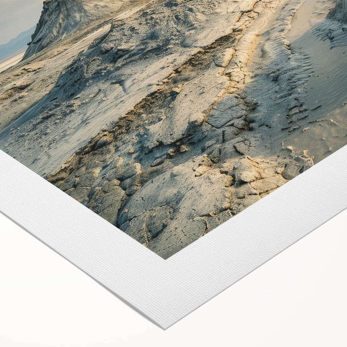 Art deco poster depicting a scenic Azerbaijan landscape in muted earth tones on rolled canvas.