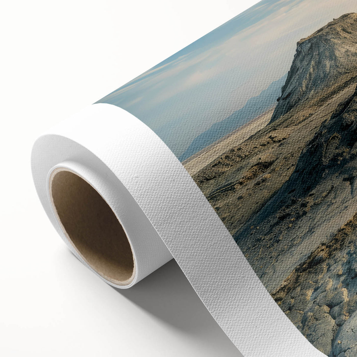 Art Deco poster featuring a scenic view of Azerbaijan on rolled canvas, with soft pastel hues, ideal for nursery wall art.