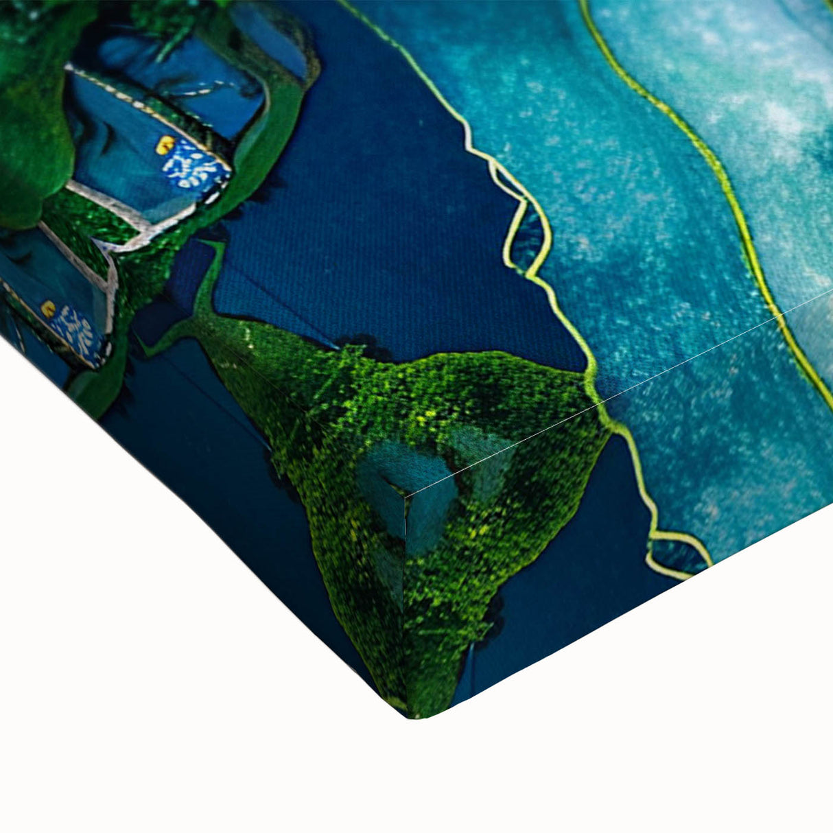 Black and white landscape art painting of an Indonesian scenery on large stretched canvas, suitable for bedroom wall decor.