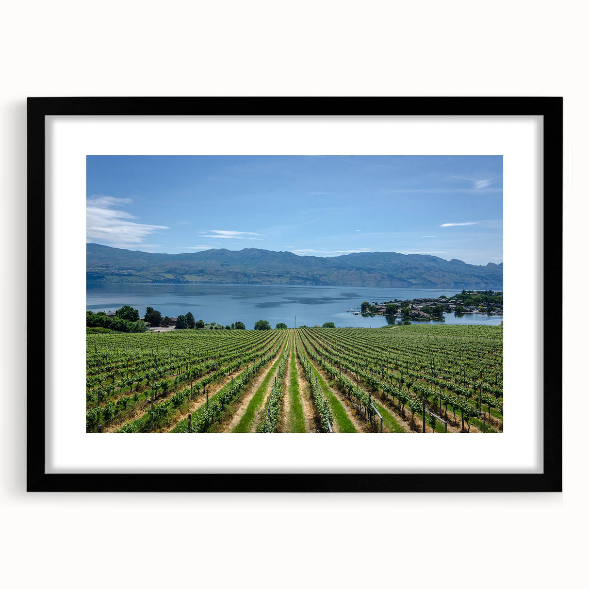 Extra large textured abstract art print of a colorful British Columbia scenery on a framed canvas.