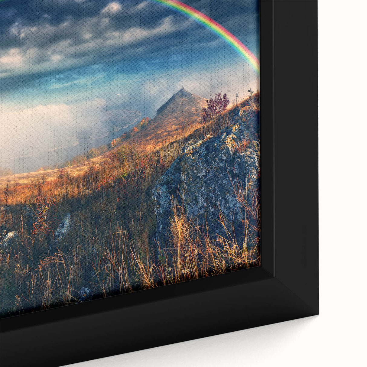 Extra large framed canvas featuring a textured black wall art scene of a European cityscape with vibrant colorful accents.