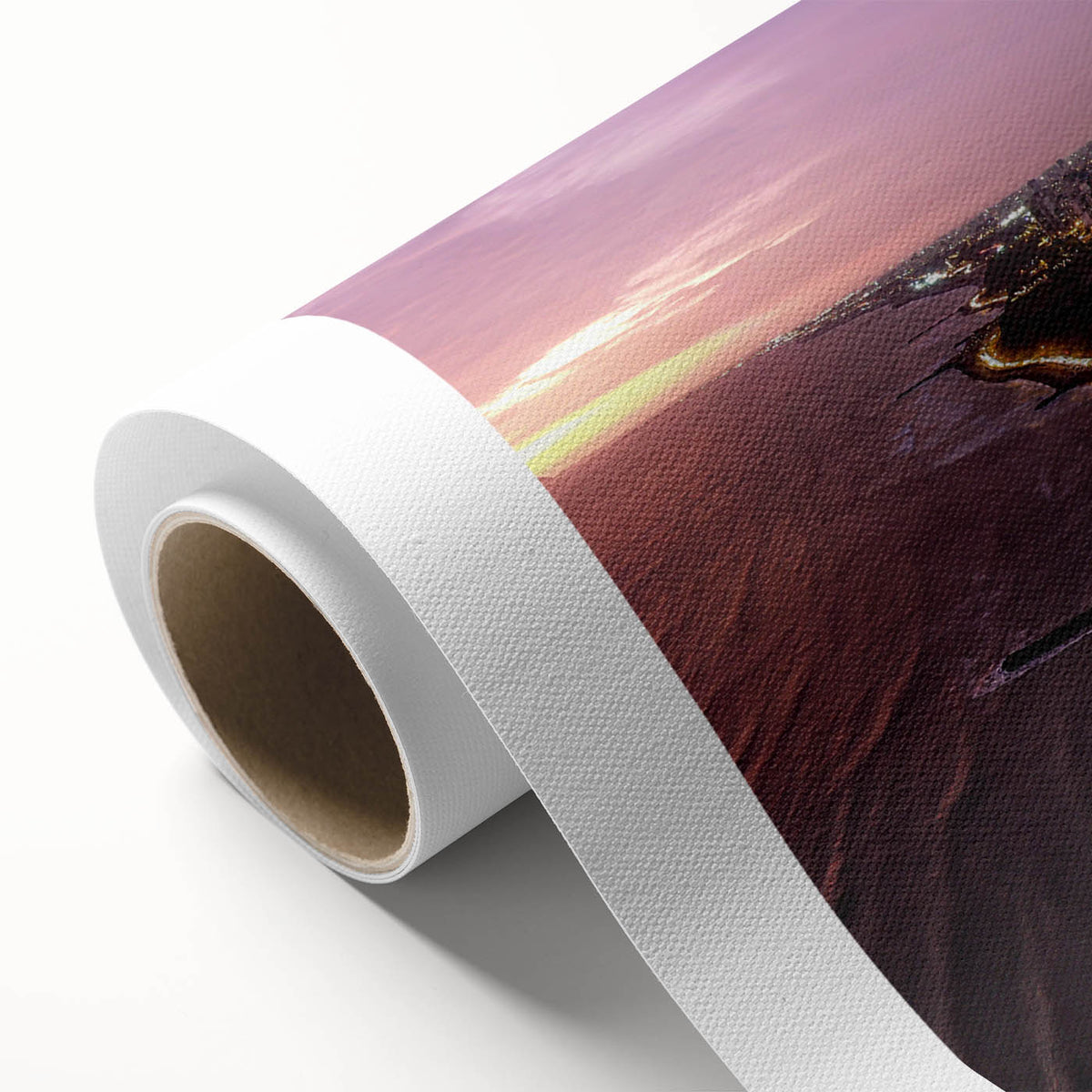 Art deco poster of a scenic South American Peru landscape on rolled canvas, suitable for nursery wall art.