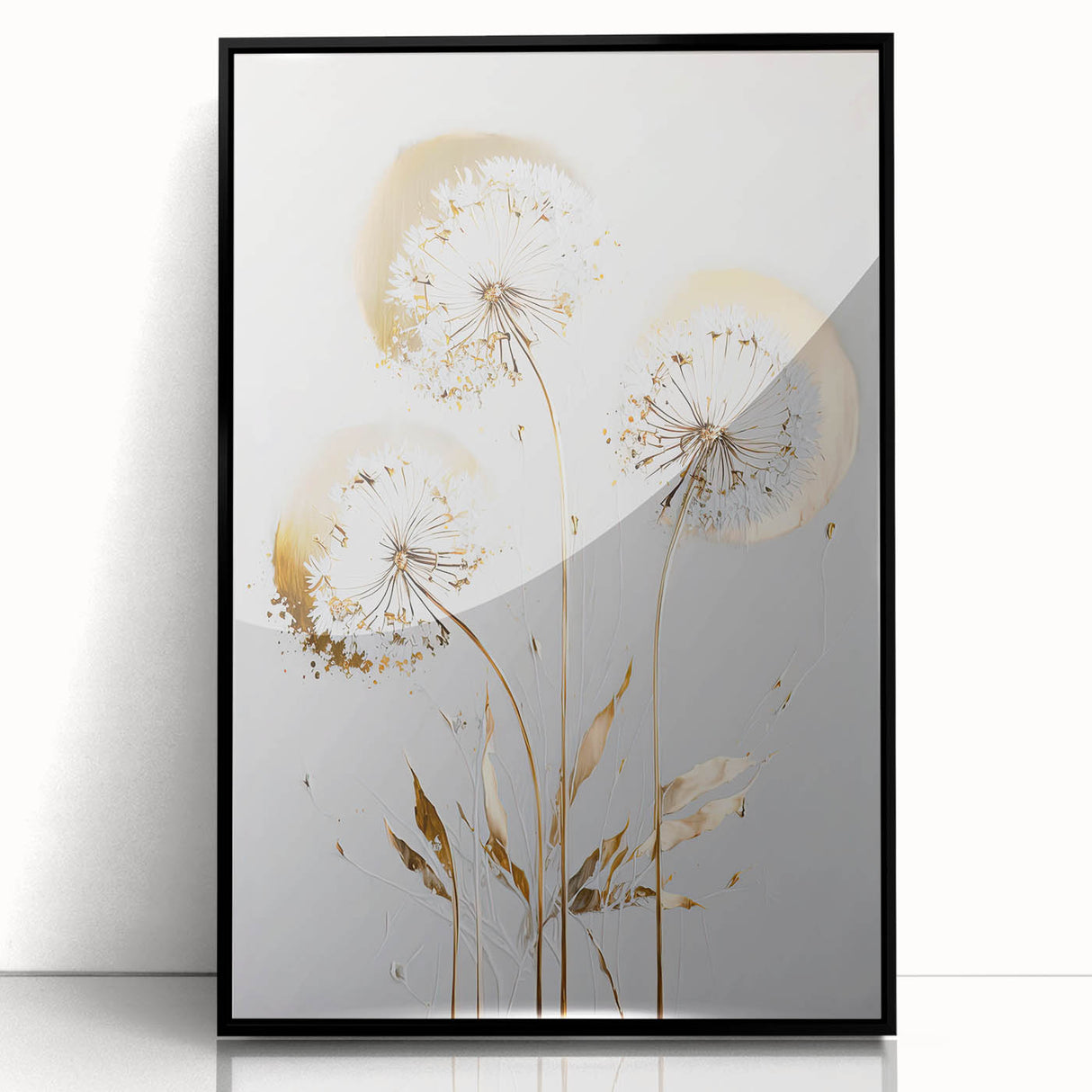 Framed acrylic artwork showcasing vibrant abstract floral designs in bold colors, set against a sleek black frame, perfect for modern home decor.