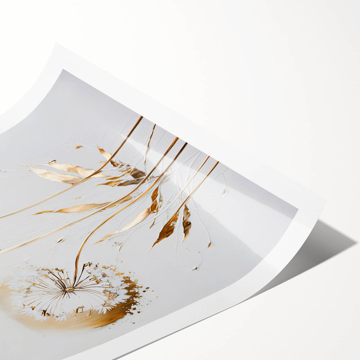 Abstract floral design rolled print featuring vibrant colors and intricate patterns, elegantly packaged in a durable cardboard tube for easy transport and display. Perfect for home decor enthusiasts seeking a modern art touch.