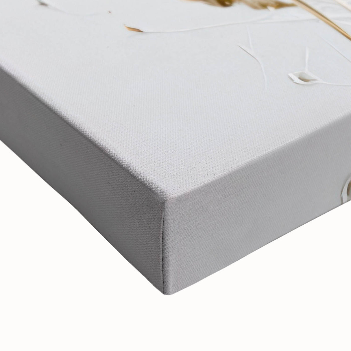 Close-up view of an abstract floral stretched canvas artwork, showcasing vibrant colors and intricate patterns, perfect for modern home decor and artistic expression.