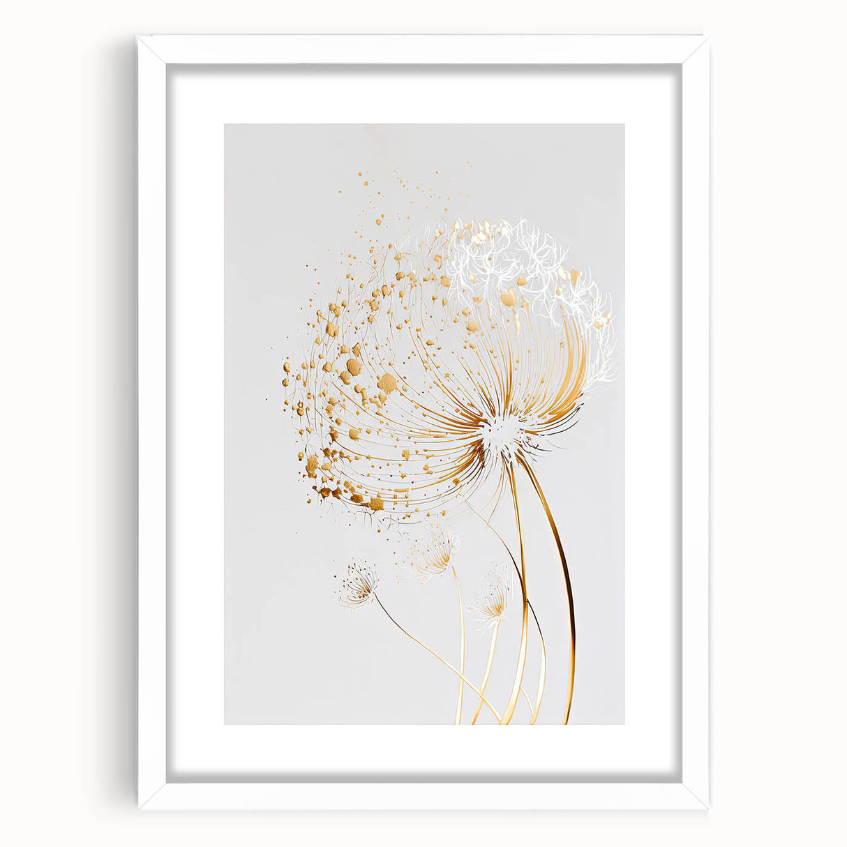 Abstract floral art frame featuring vibrant colors and intricate patterns, elegantly showcased with a white mat, perfect for home decor or artistic display.