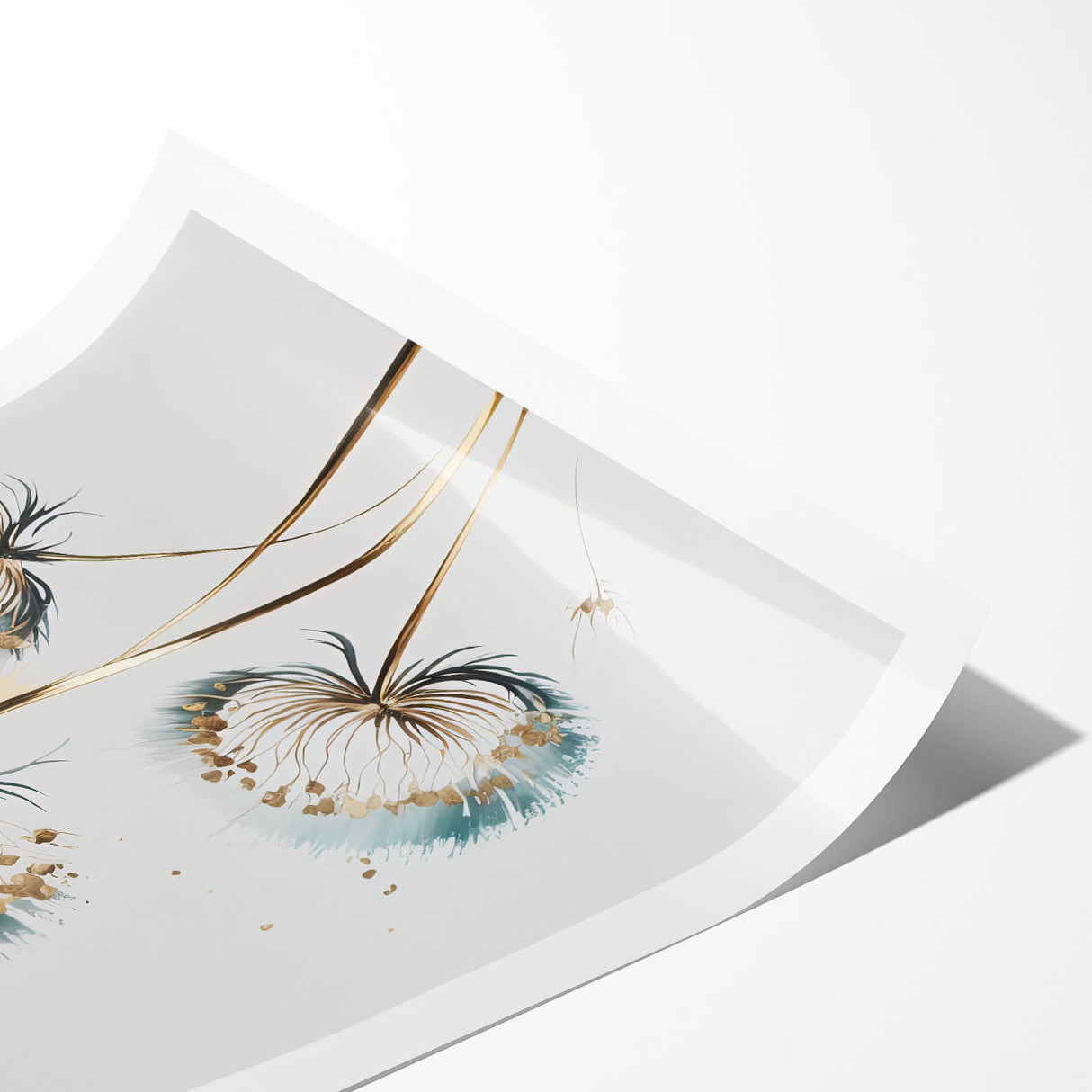 Abstract floral rolled print showcasing vibrant colors and intricate designs, elegantly packaged in a durable tube for easy transportation and display. Ideal for enhancing home decor with a modern artistic touch.