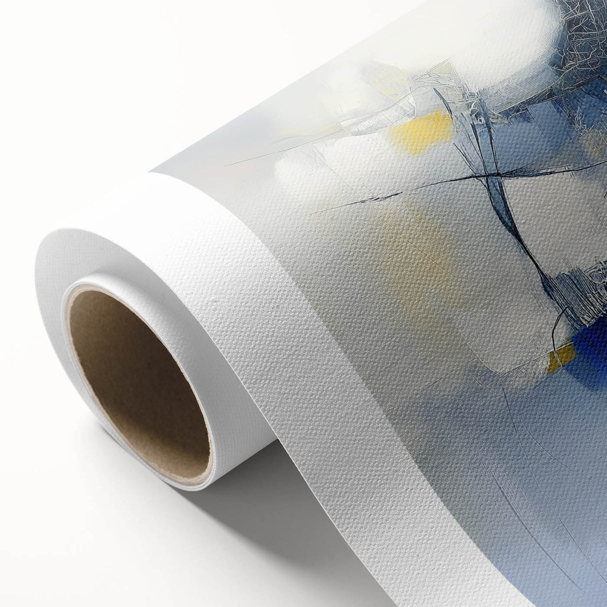 Abstract Art Prints – Bold Blue, Yellow & White Modern Composition