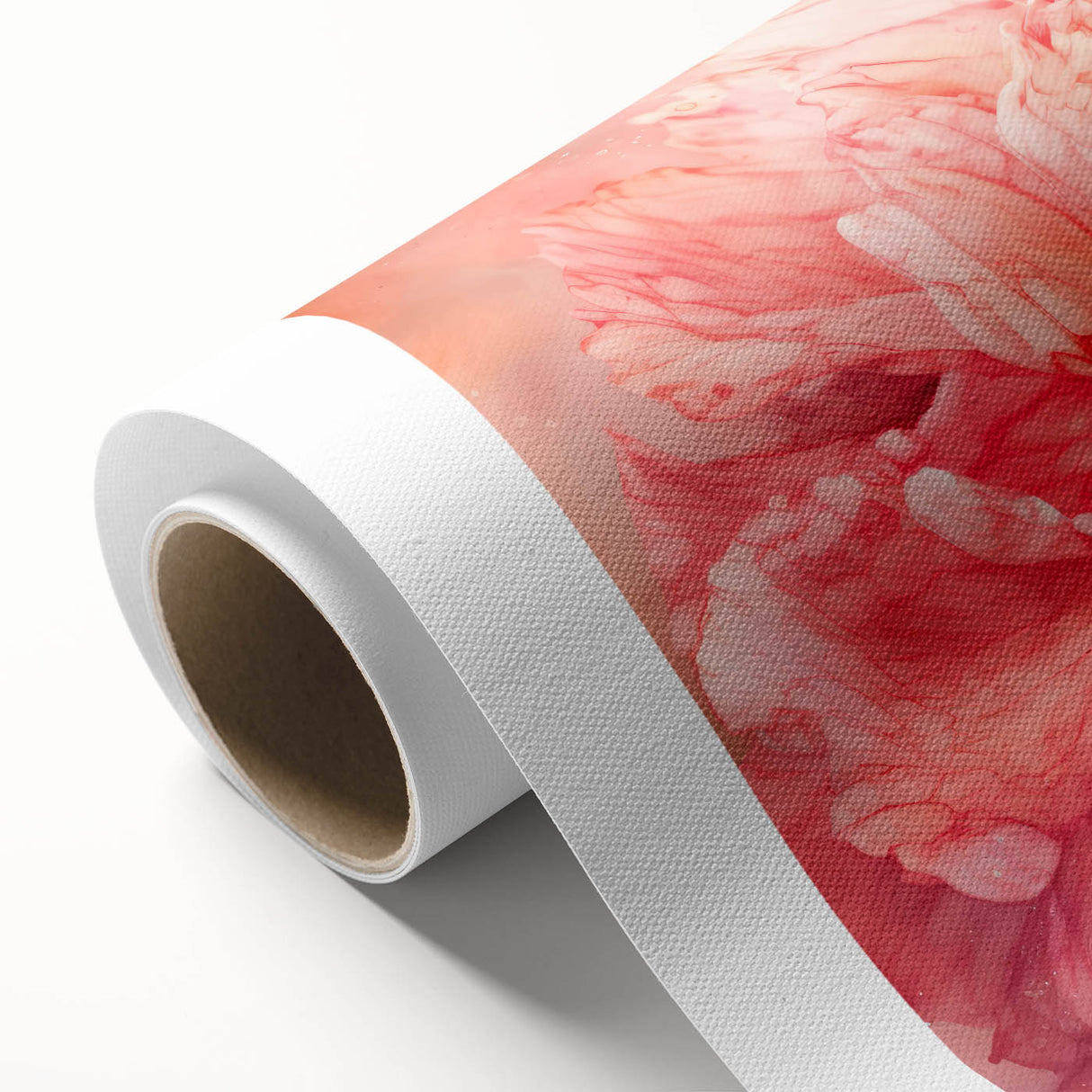 Abstract floral artwork on rolled canvas, showcasing vibrant colors and intricate designs, ideal for home decor. Packaged securely in a protective tube.